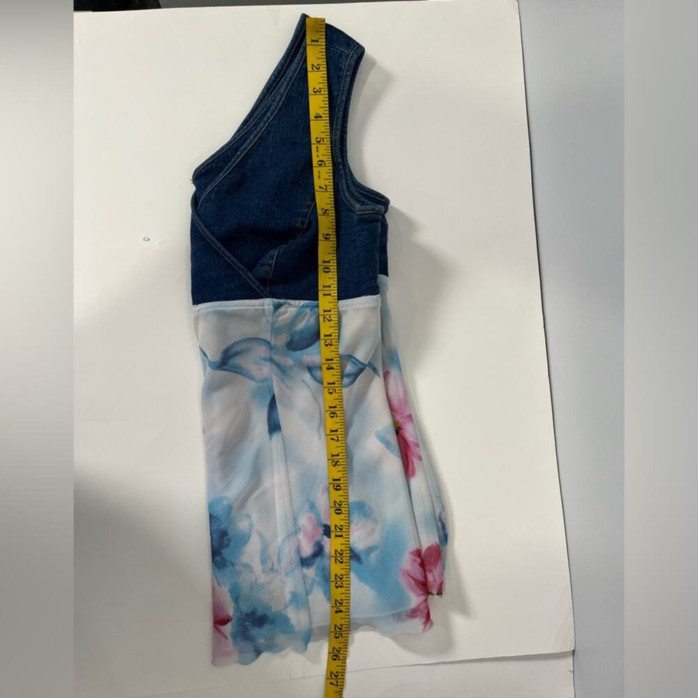 Vintage Forenza Denim Floral Y2K Top 8 Artsy Statement Festival - Picture 9 of 10